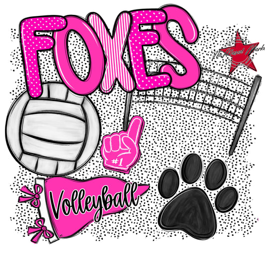 Foxes Volleyball Spirit-Pink