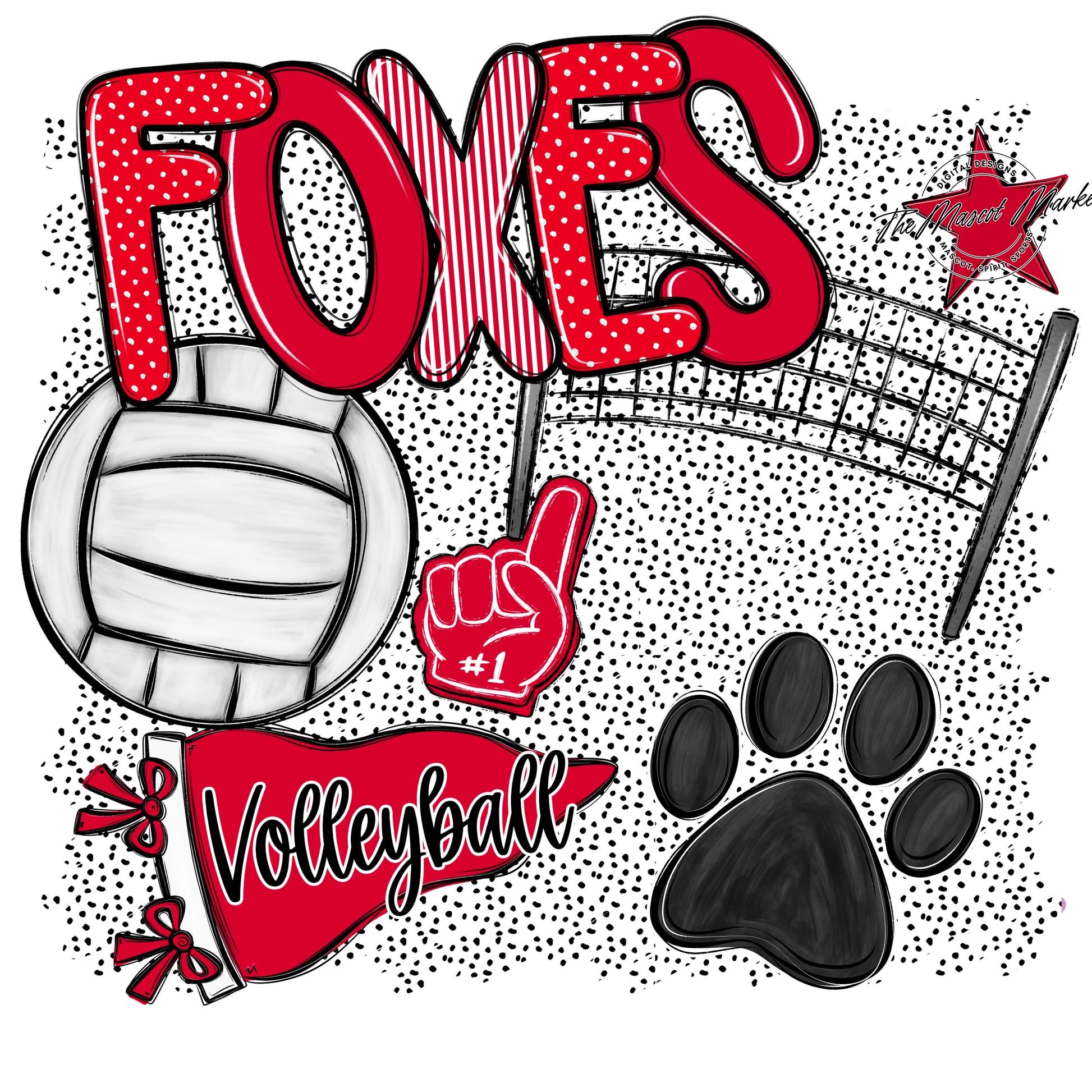 Foxes Volleyball Spirit-Red