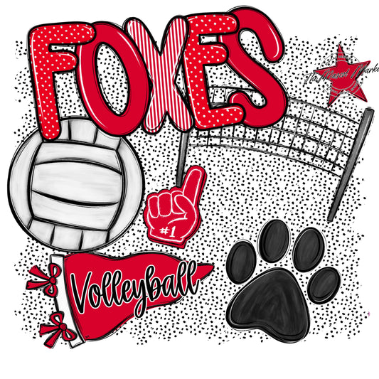 Foxes Volleyball Spirit-Red