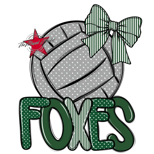 Foxes Volleyball Spirit Design-Green