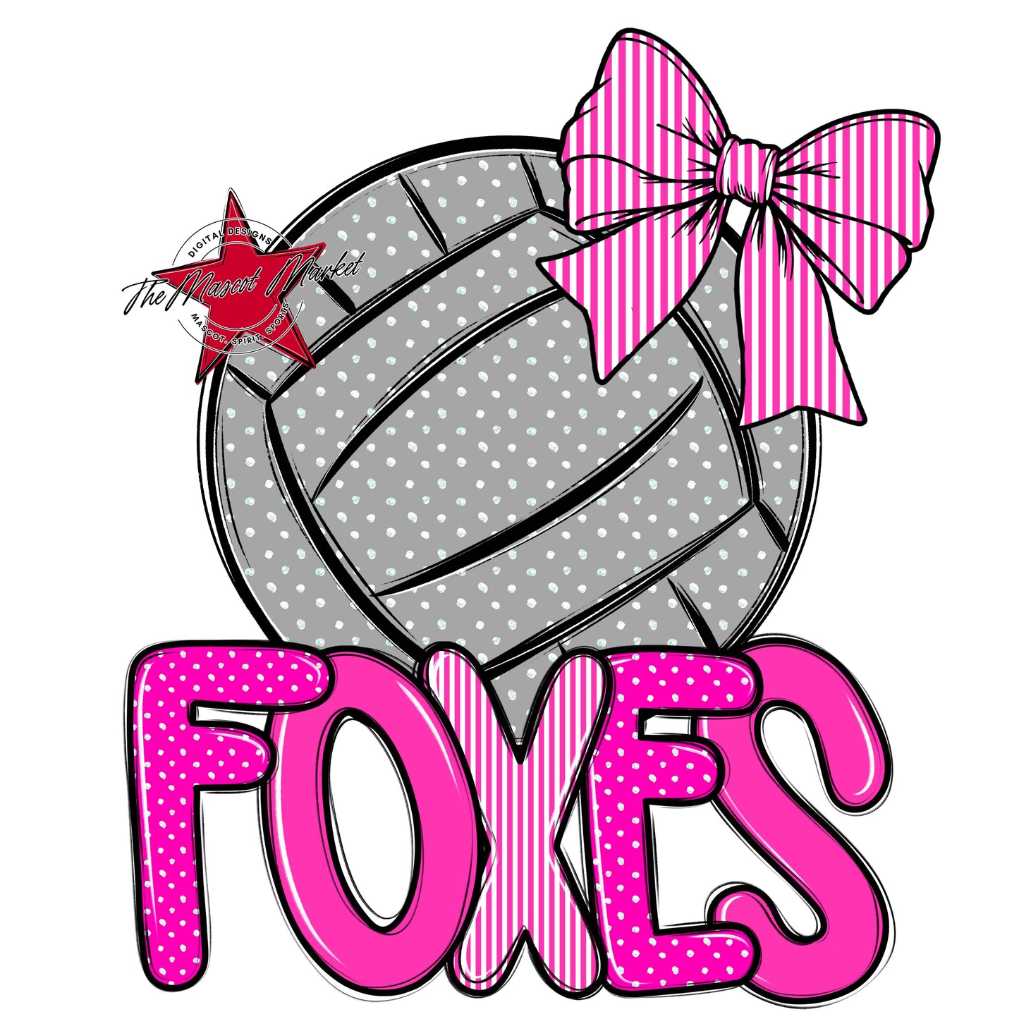 Foxes Volleyball Spirit Design-Pink