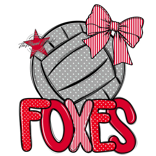 Foxes Volleyball Spirit Design-Red