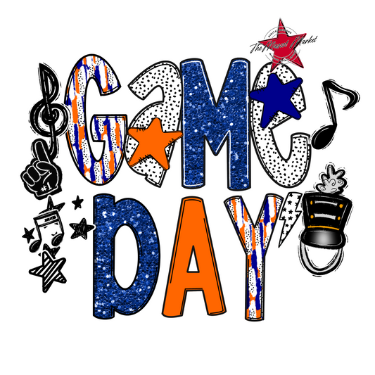 Game Day Band Scrape-Blue & Orange
