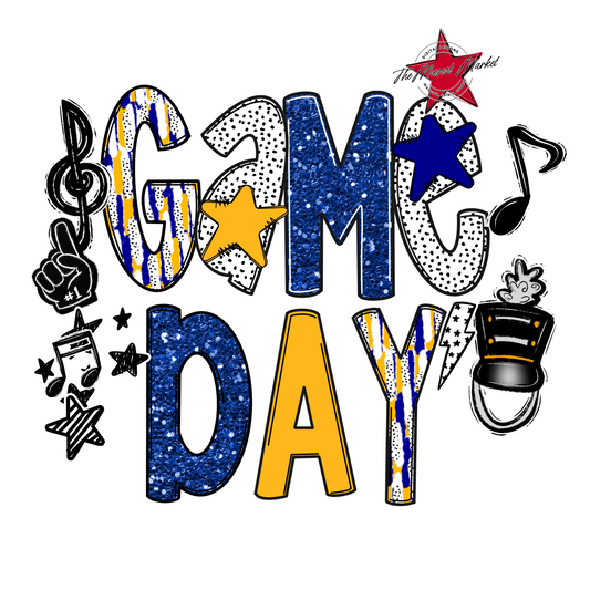 Game Day Band Scrape-Blue & Yellow