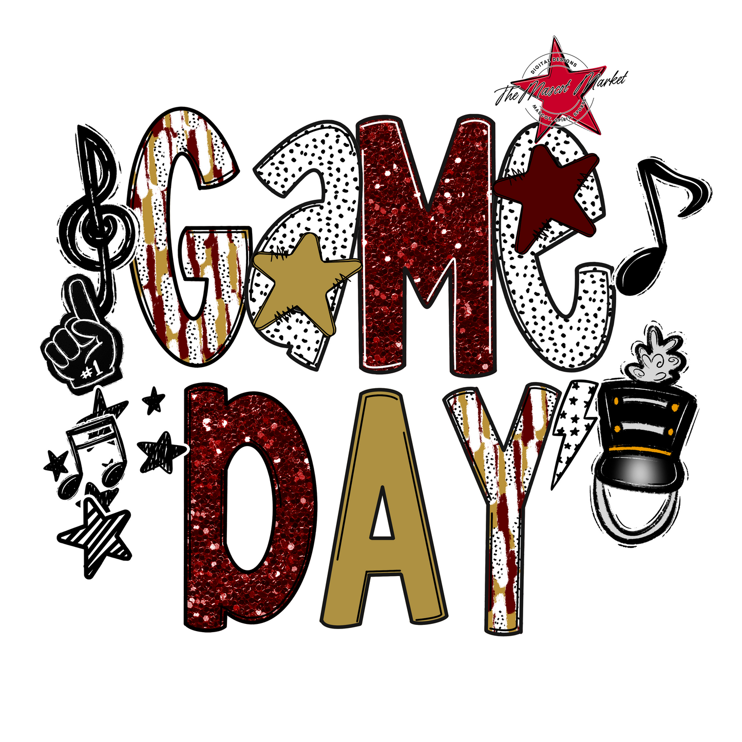 Game Day Band Scrape-Maroon & Gold