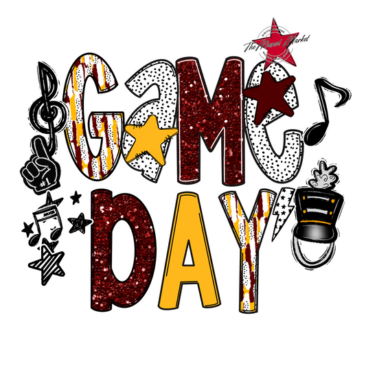 Game Day Band Scrape-Maroon & Yellow