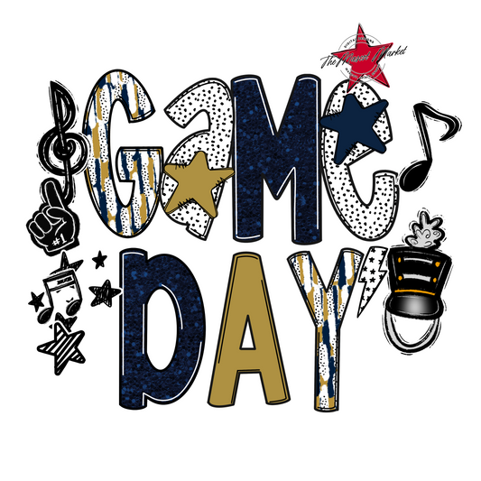 Game Day Band Scrape-Navy & Gold