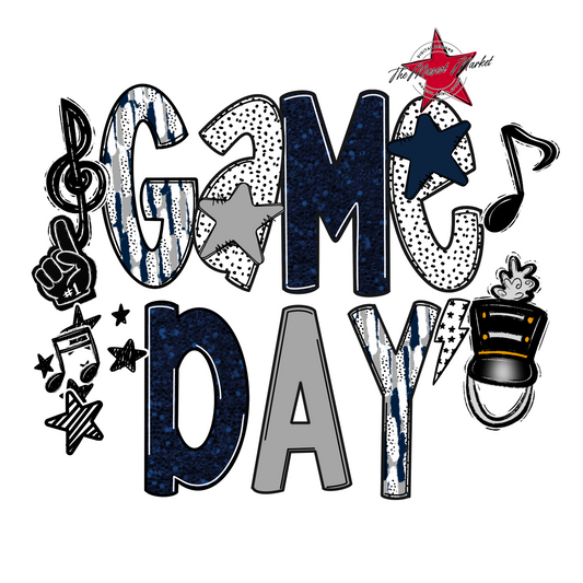 Game Day Band Scrape-Navy & Grey