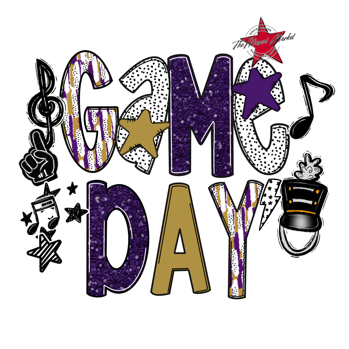 Game Day Band Scrape-Purple & Gold