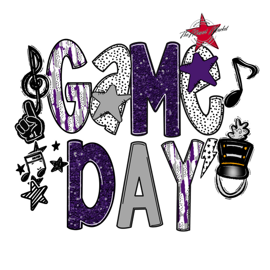 Game Day Band Scrape-Purple & Grey
