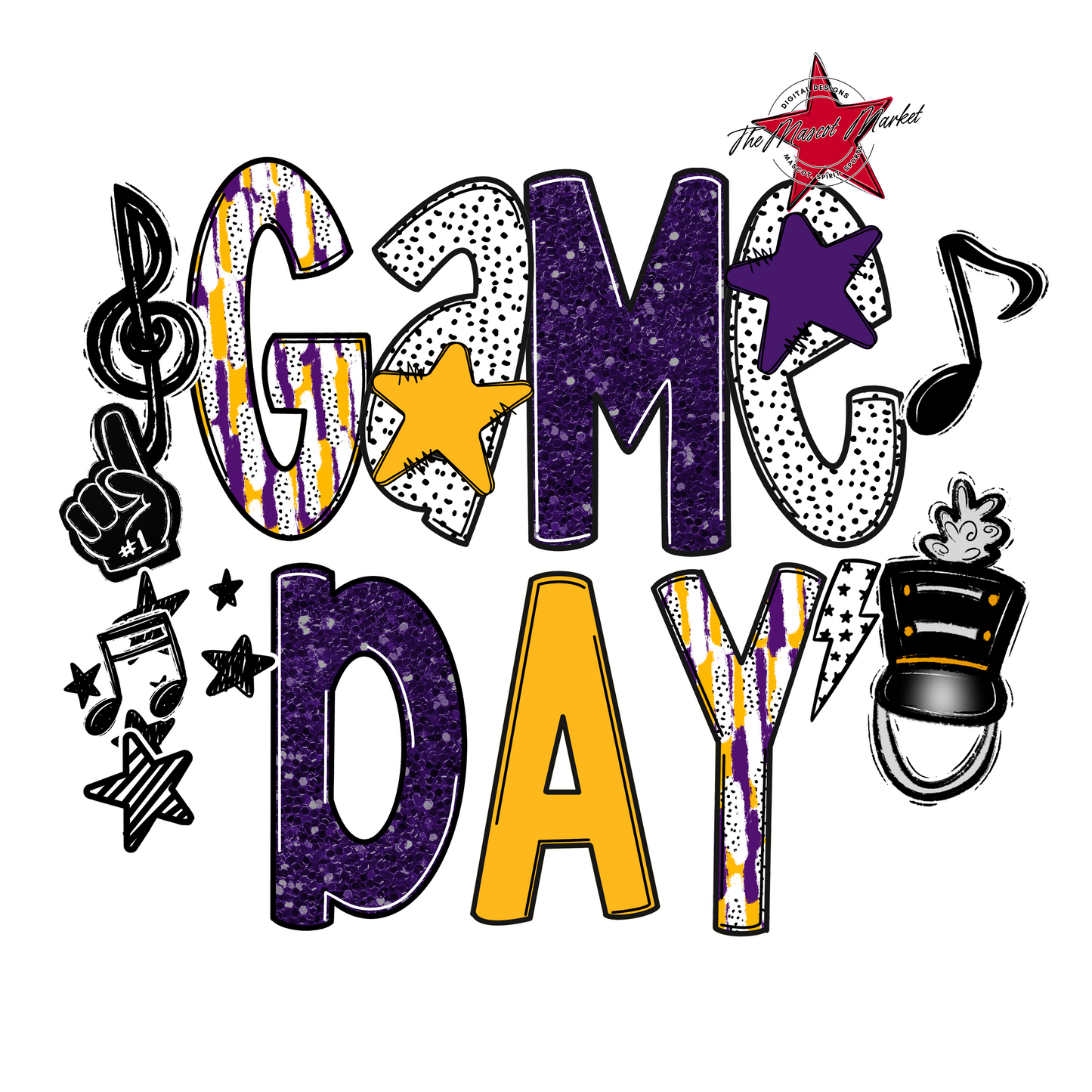Game Day Band Scrape-Purple & Yellow