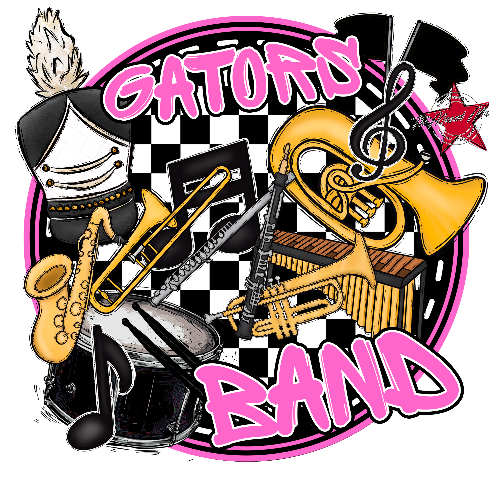 Gators Circle Band Design-Baby Pink