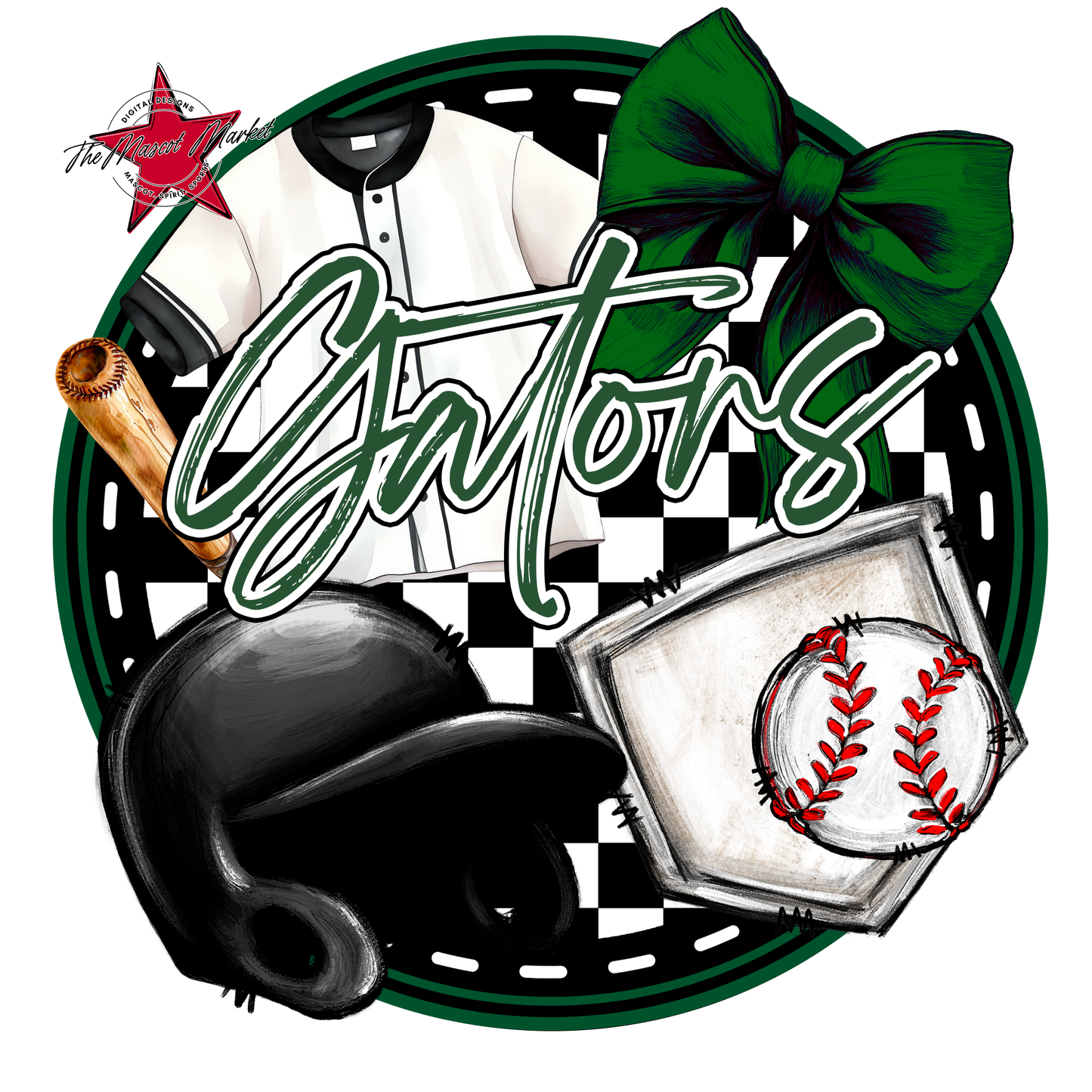 Gators Circle Baseball Design-Green