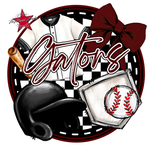 Gators Circle Baseball Design-Maroon