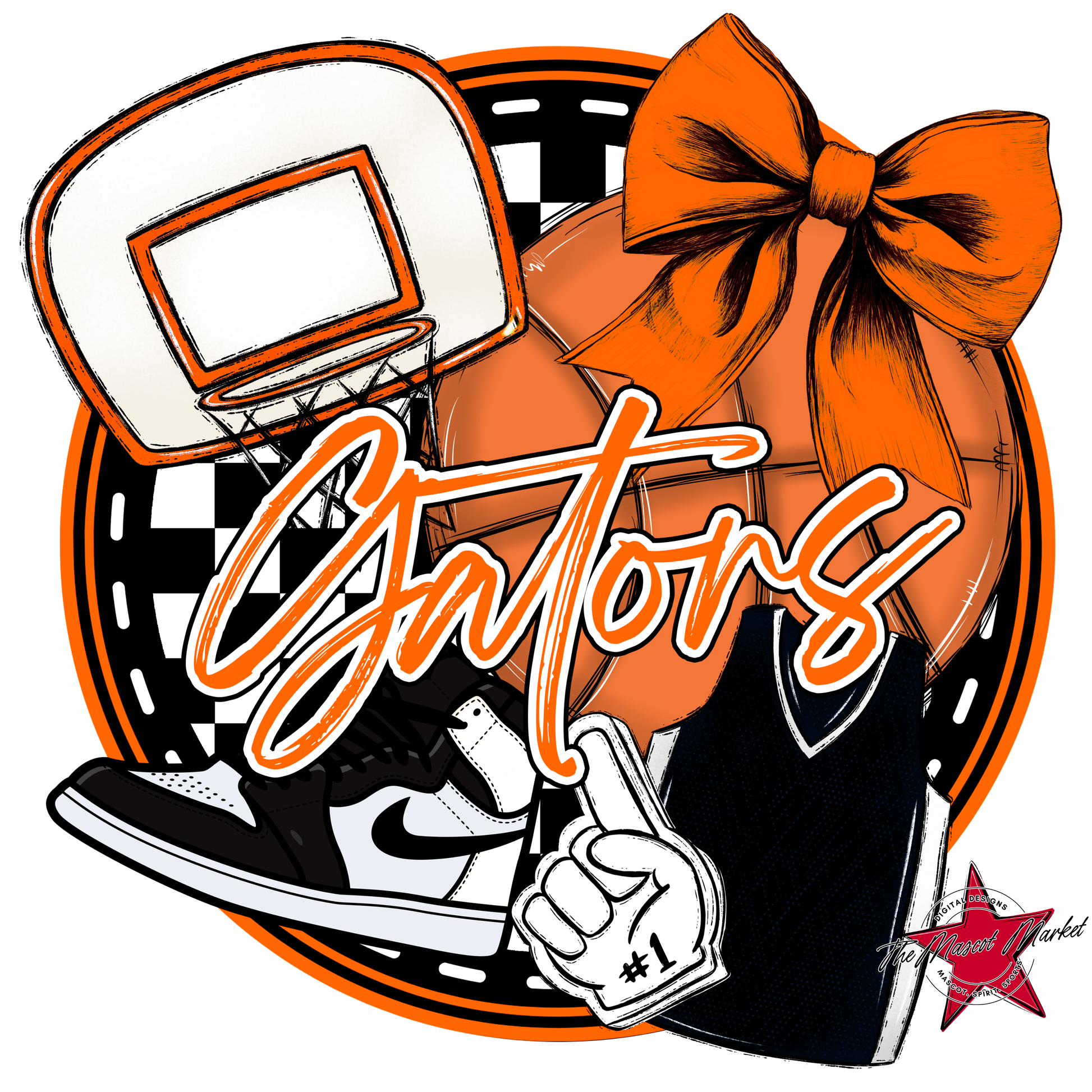 Circle Basketball Design-Orange