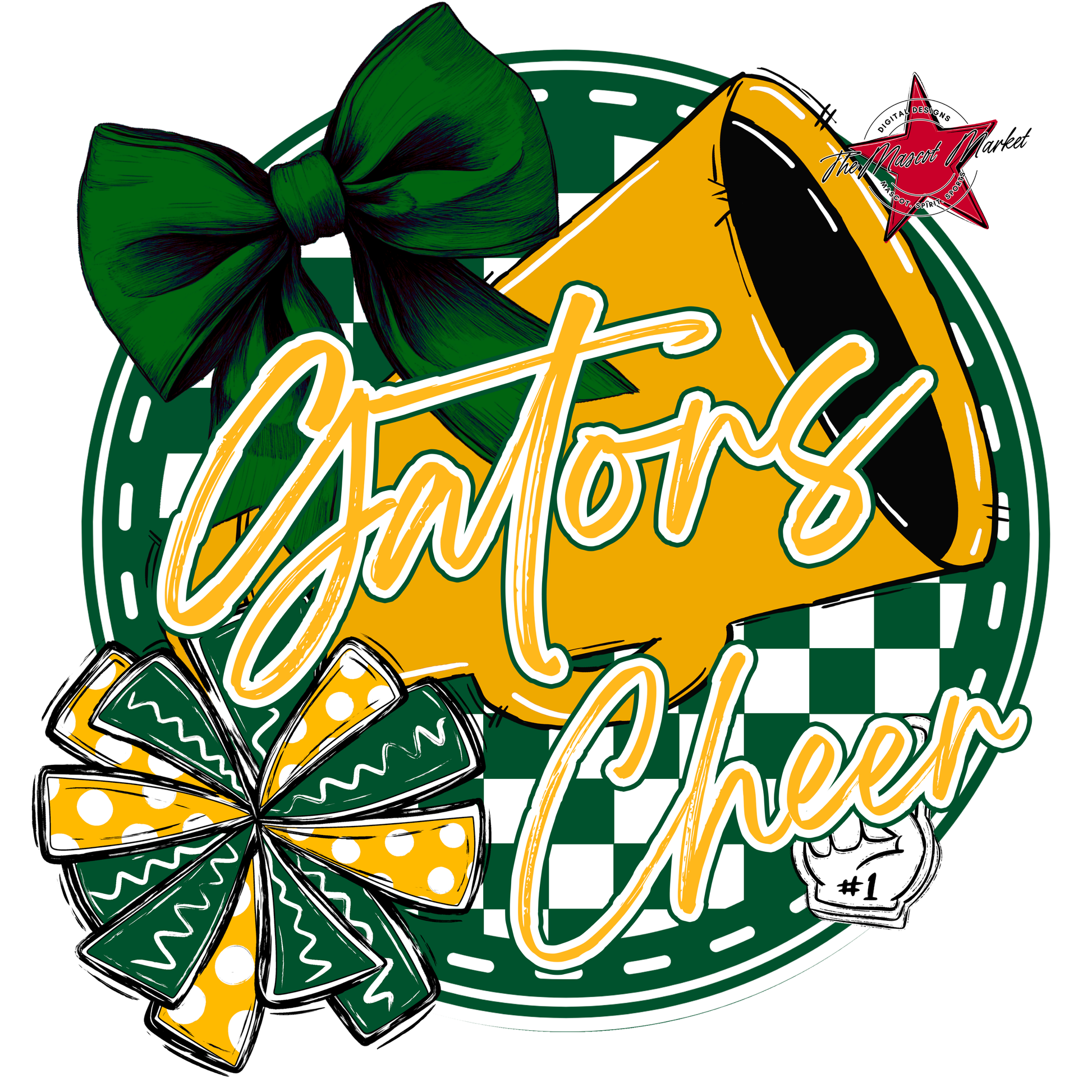 Gators Circle Cheer Design-Green-Yellow
