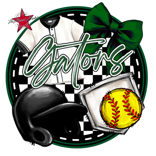Circle Softball Design-Green