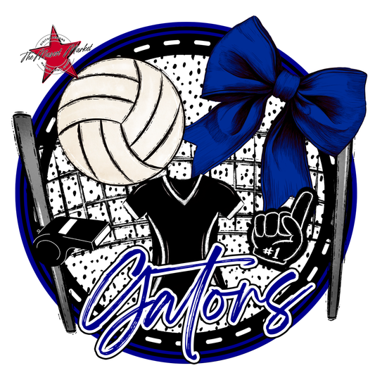 Circle Volleyball Design-Blue