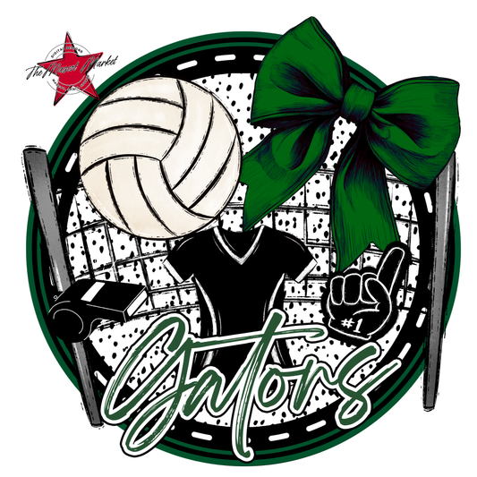Circle Volleyball Design-Green
