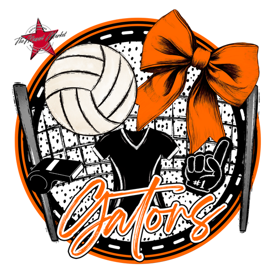 Circle Volleyball Design-Orange