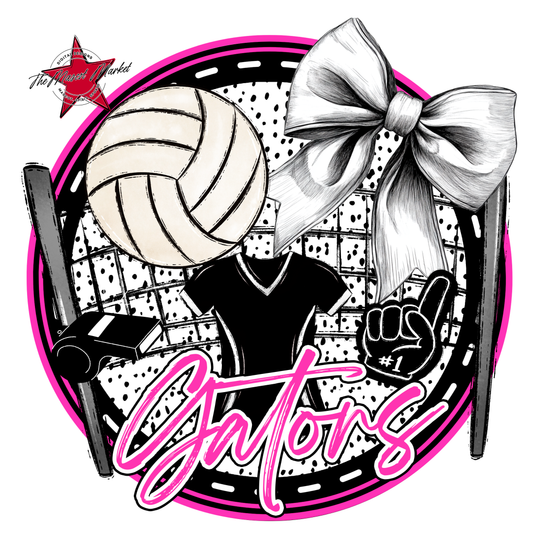 Circle Volleyball Design-Pink