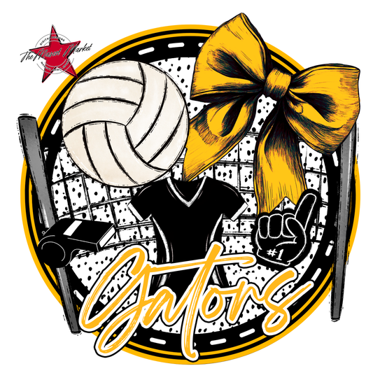 Circle Volleyball Design-Yellow