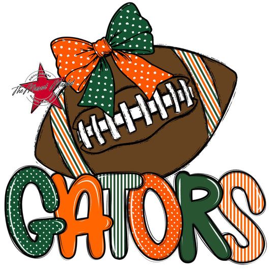 Gators Football Spirit Design-Green & Orange