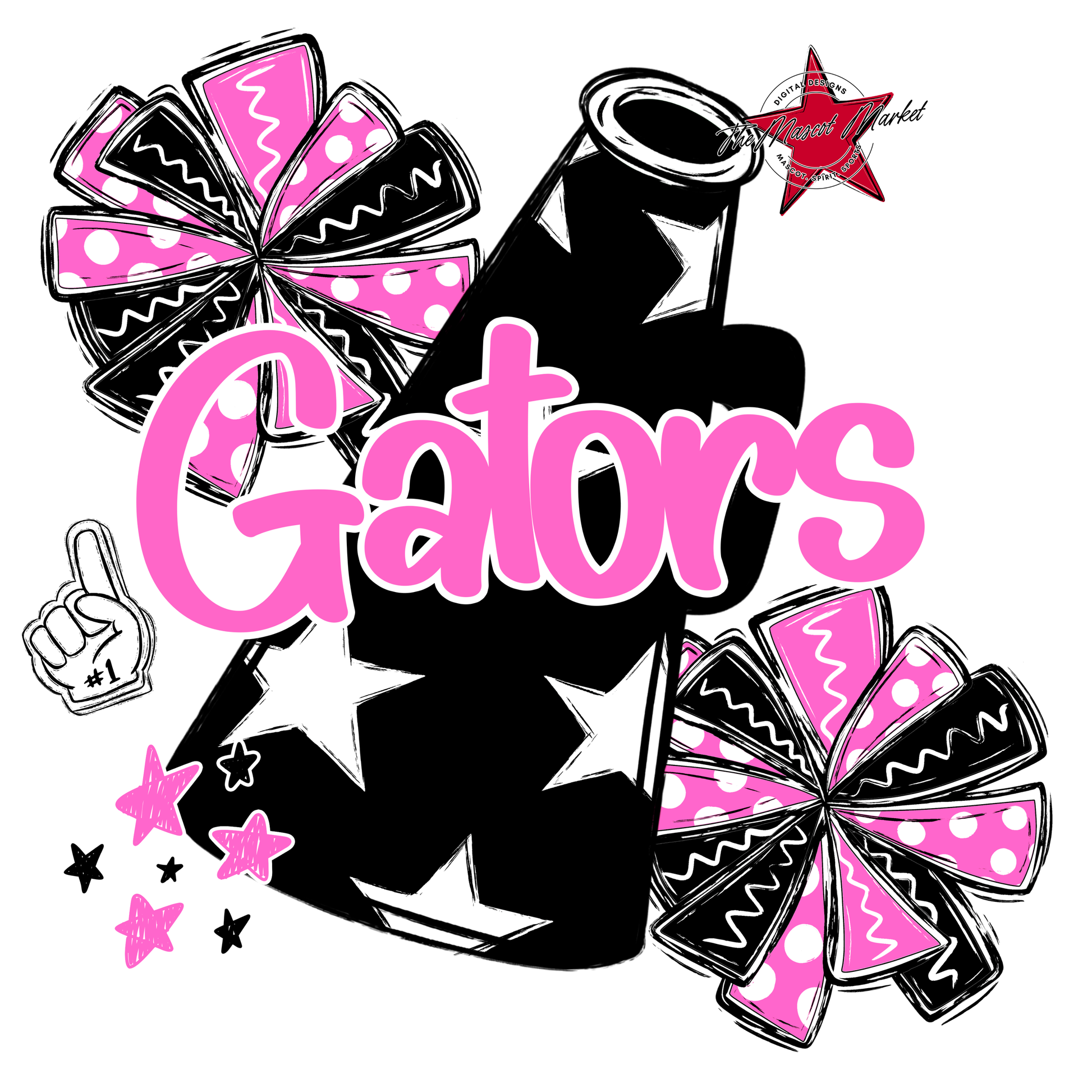 Gators Alpha Megaphone Design-Baby Pink