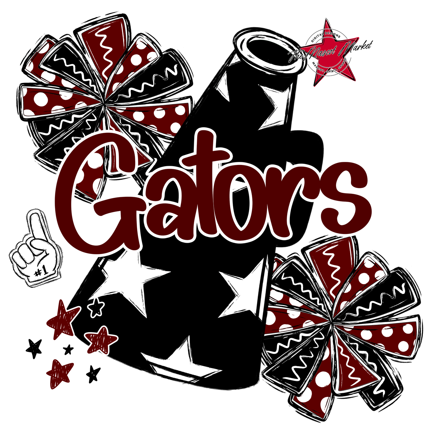 Gators Alpha Megaphone Design-Maroon