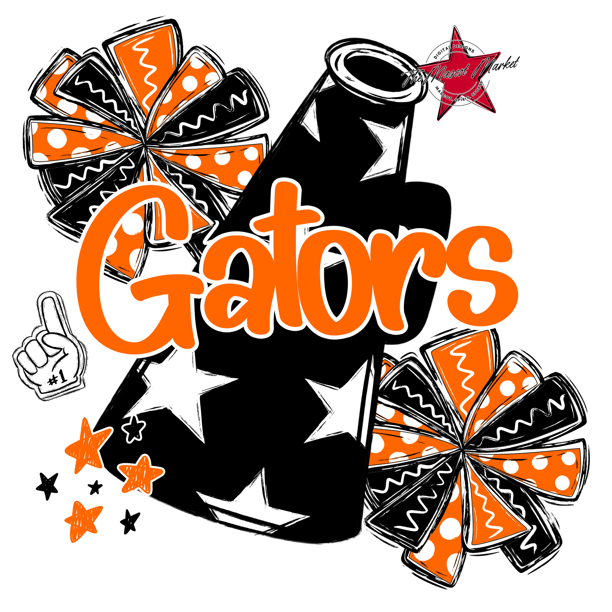 Gators Alpha Megaphone Design-Orange