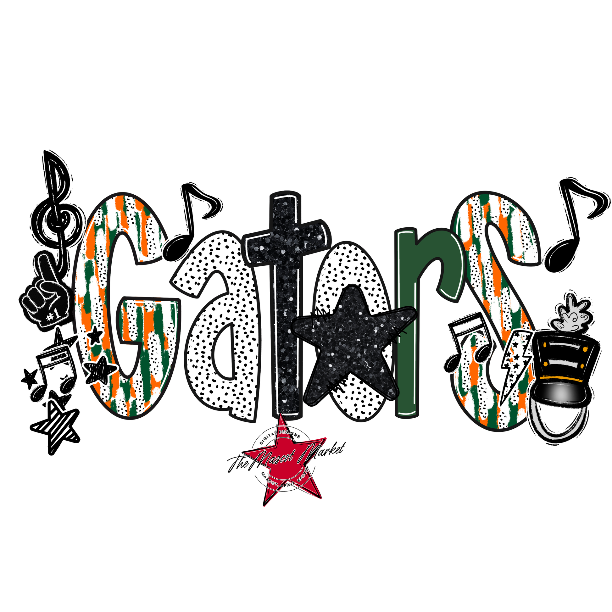 Gators Band Scrape-Green-Orange