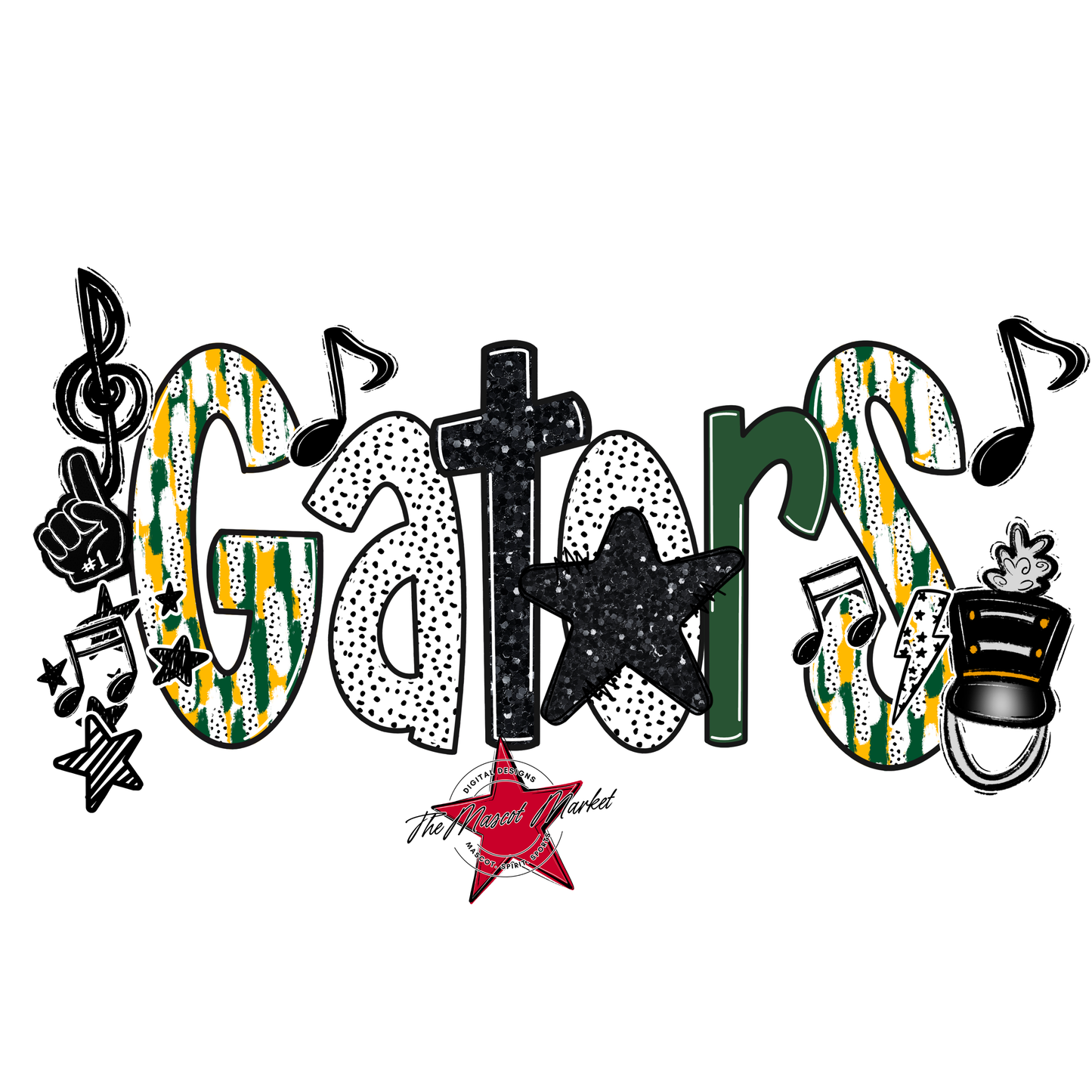 Gators Band Scrape-Green-Yellow