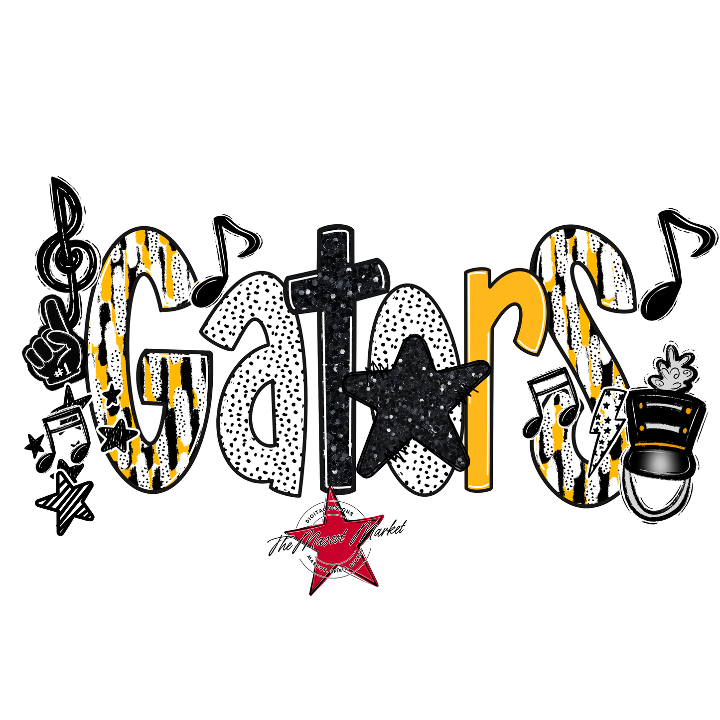 Gators Band Scrape-Yellow