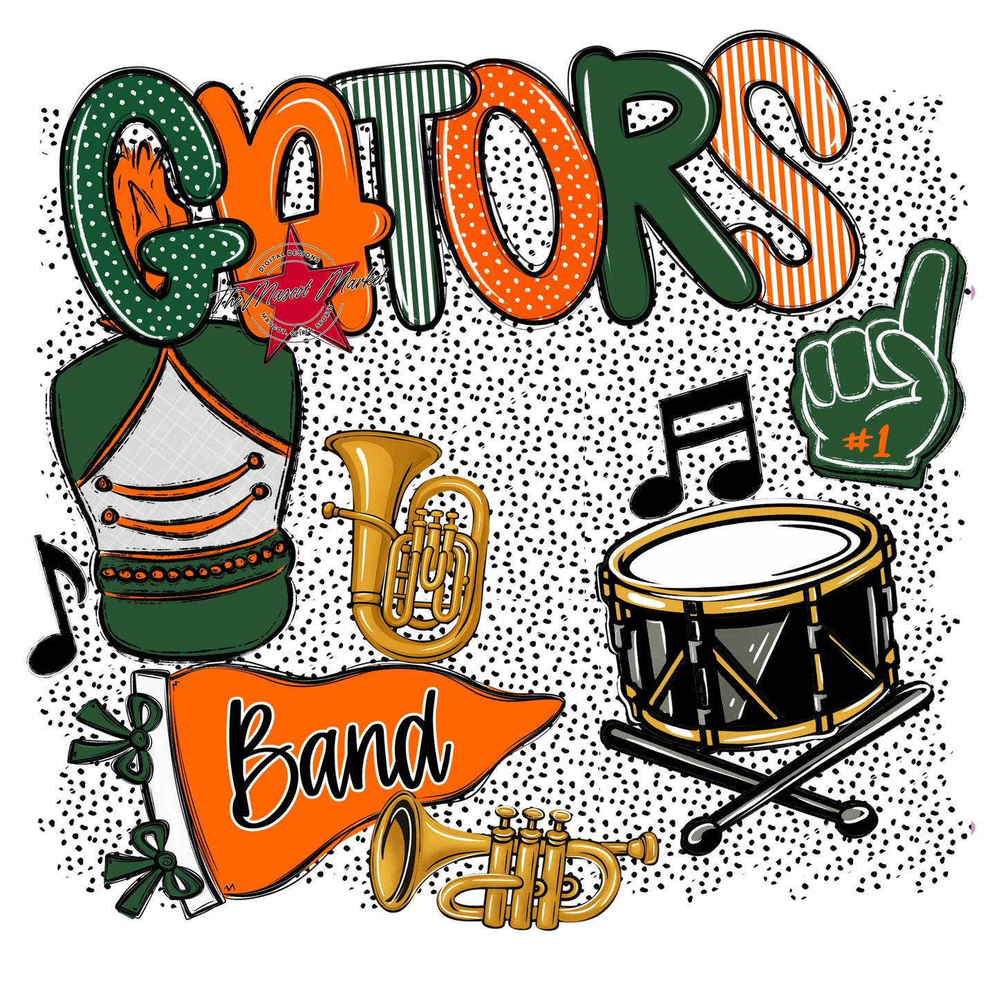 Gators Band Spirit-Green & Orange