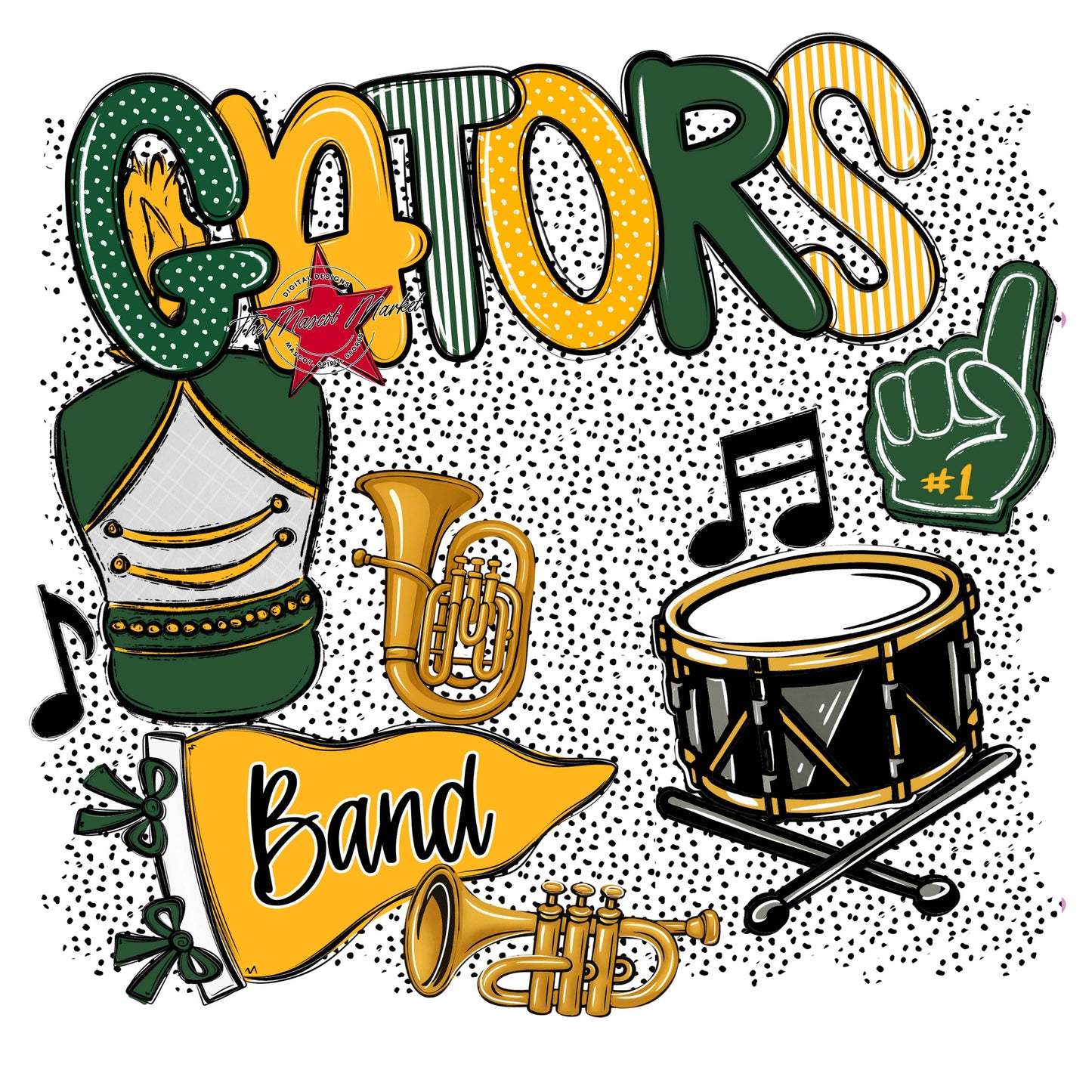 Gators Band Spirit-Green & Yellow