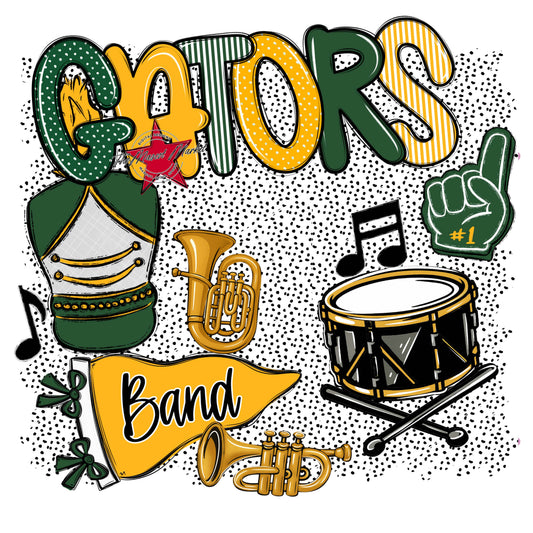 Gators Band Spirit-Green & Yellow