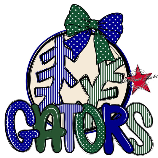 Gators Baseball-Softball Spirit Design-Blue & Green