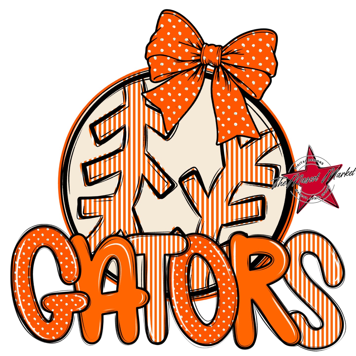 Gators Baseball-Softball Spirit Design-Orange