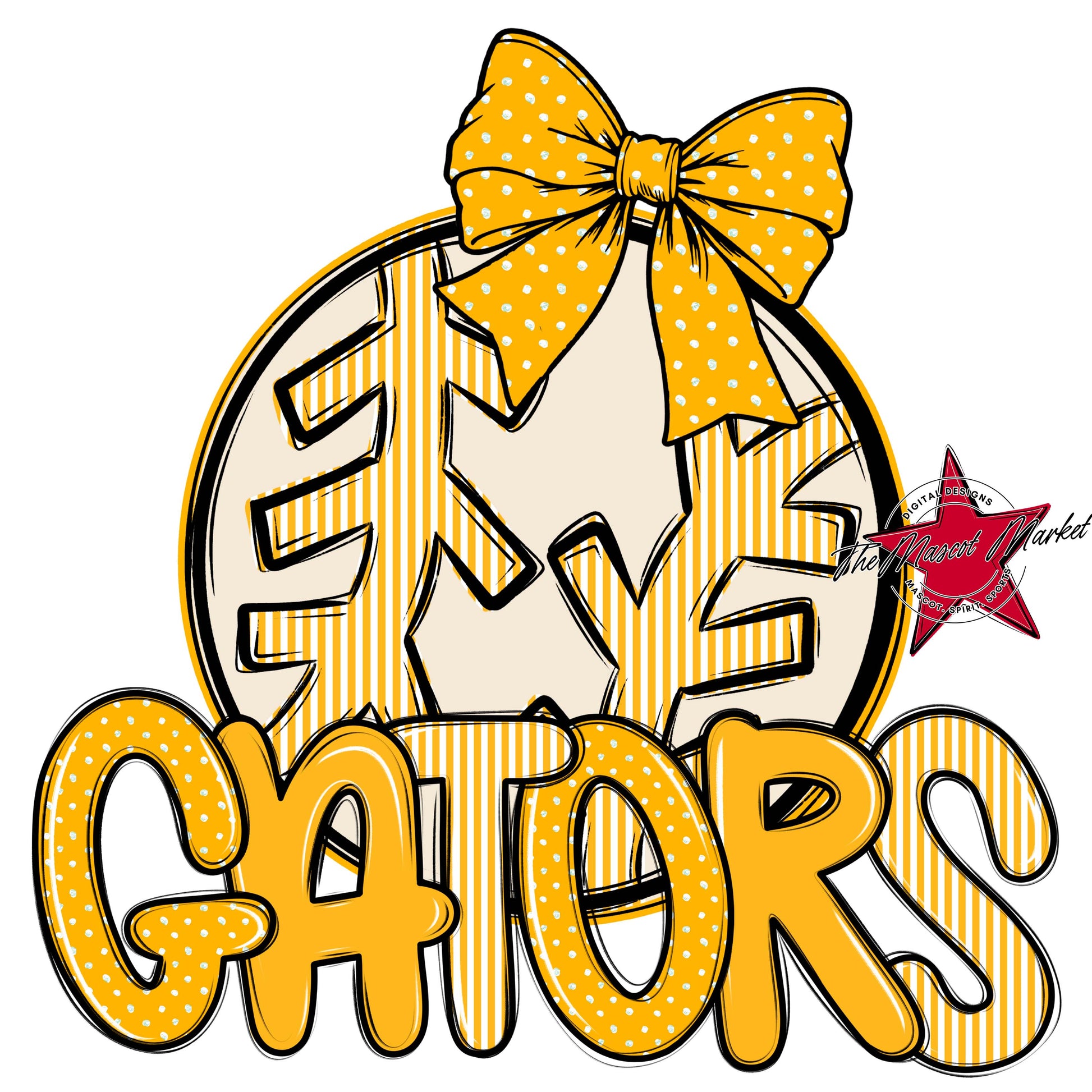 Gators Baseball-Softball Spirit Design-Yellow