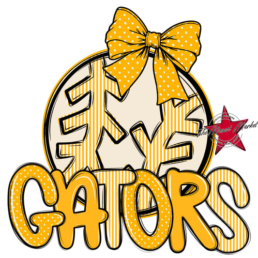 Gators Baseball-Softball Spirit Design-Yellow