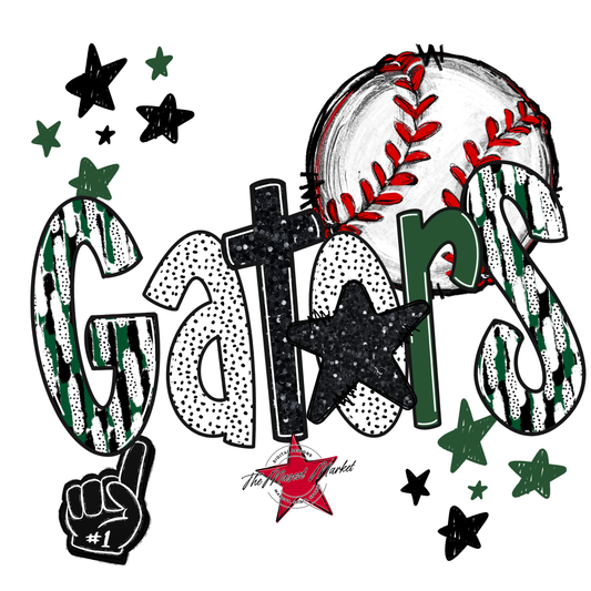 Gators Baseball Scrape-Green