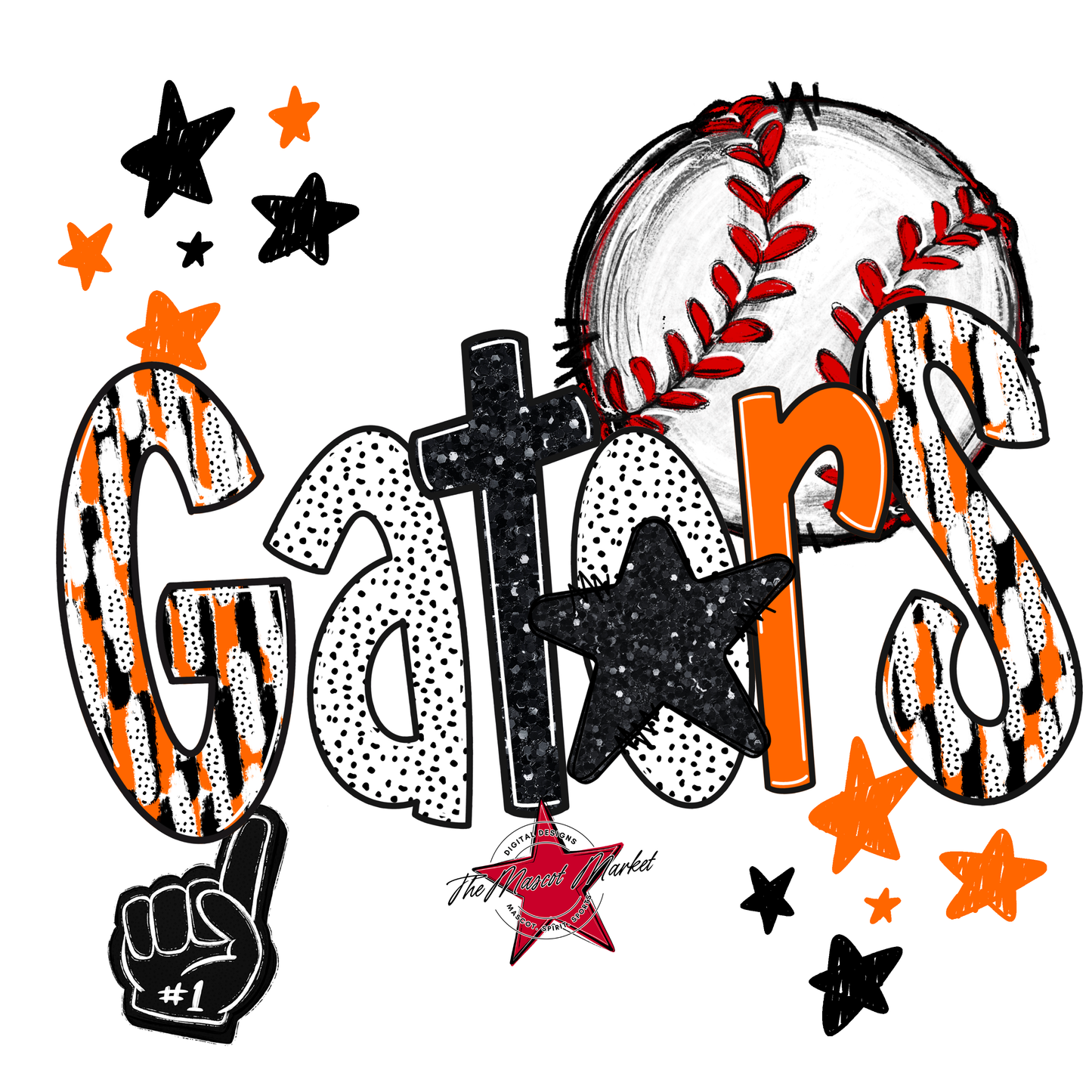 Gators Baseball Scrape-Orange