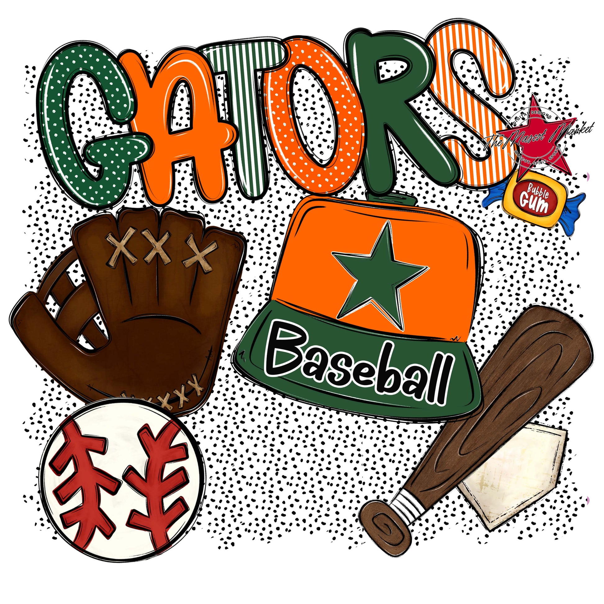 Gators Baseball Spirit-Green & Orange