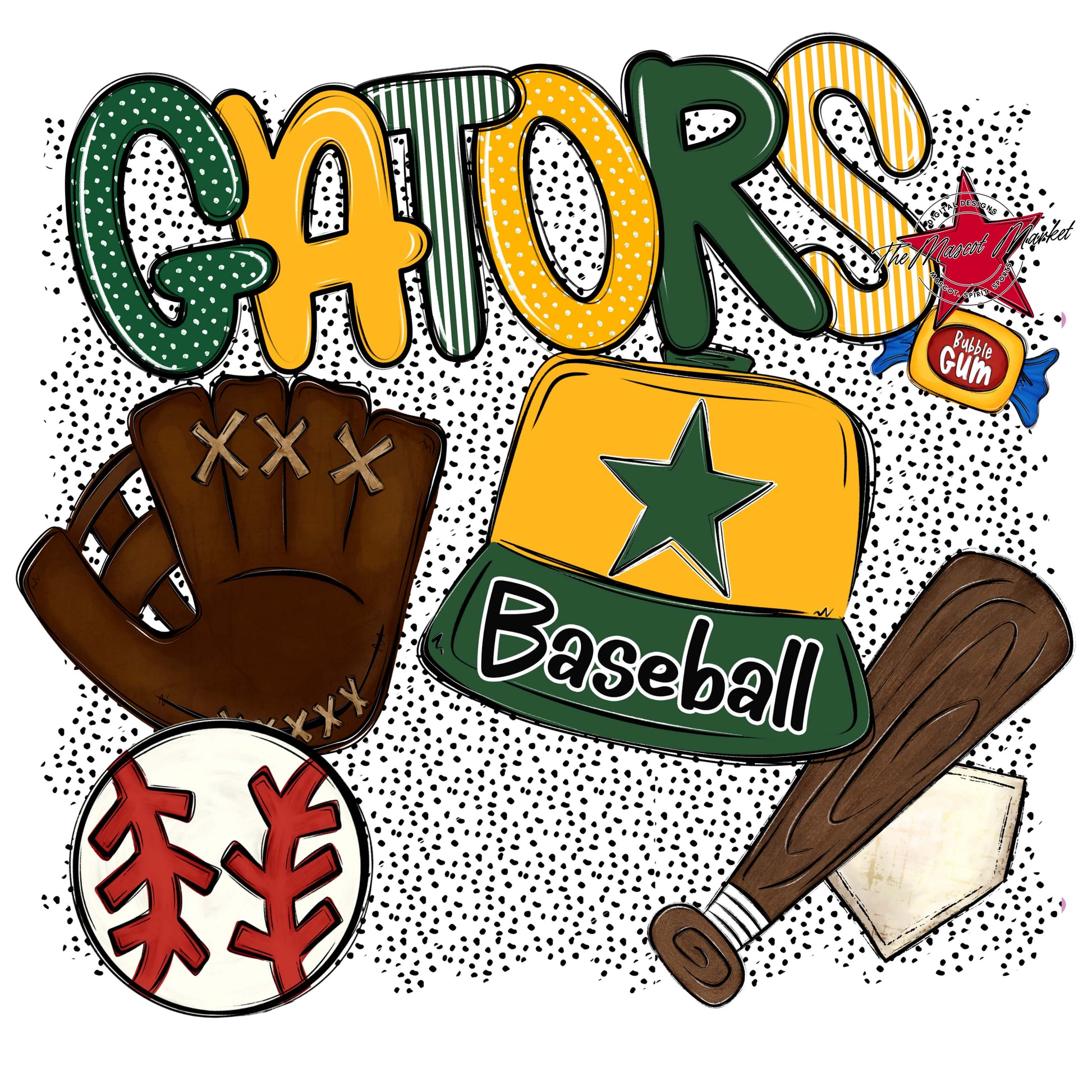 Gators Baseball Spirit-Green & Yellow