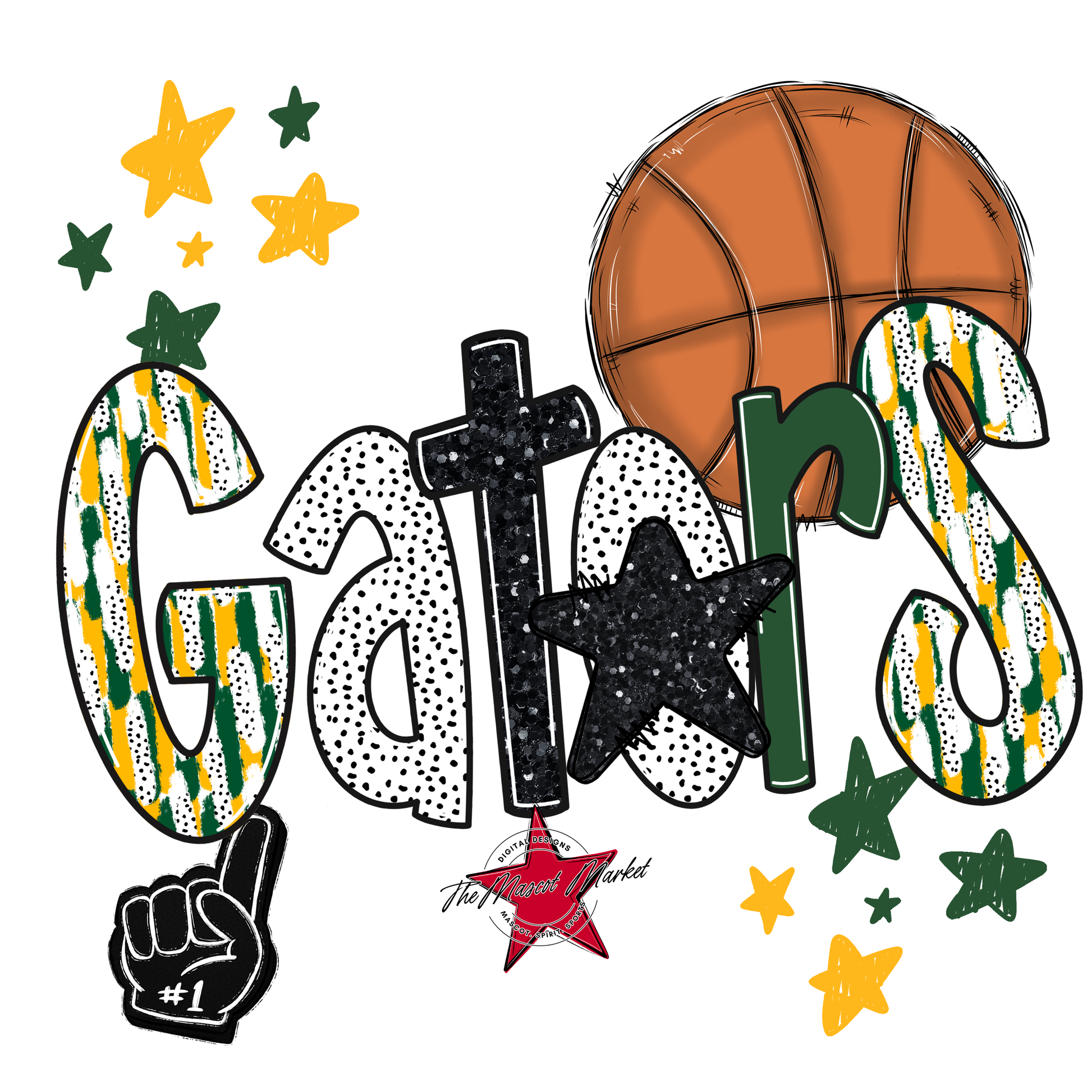 Gators Basketball Scrape-Green-Yellow