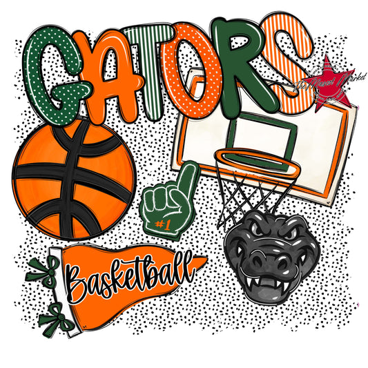 Gators Basketball Spirit-Green & Orange