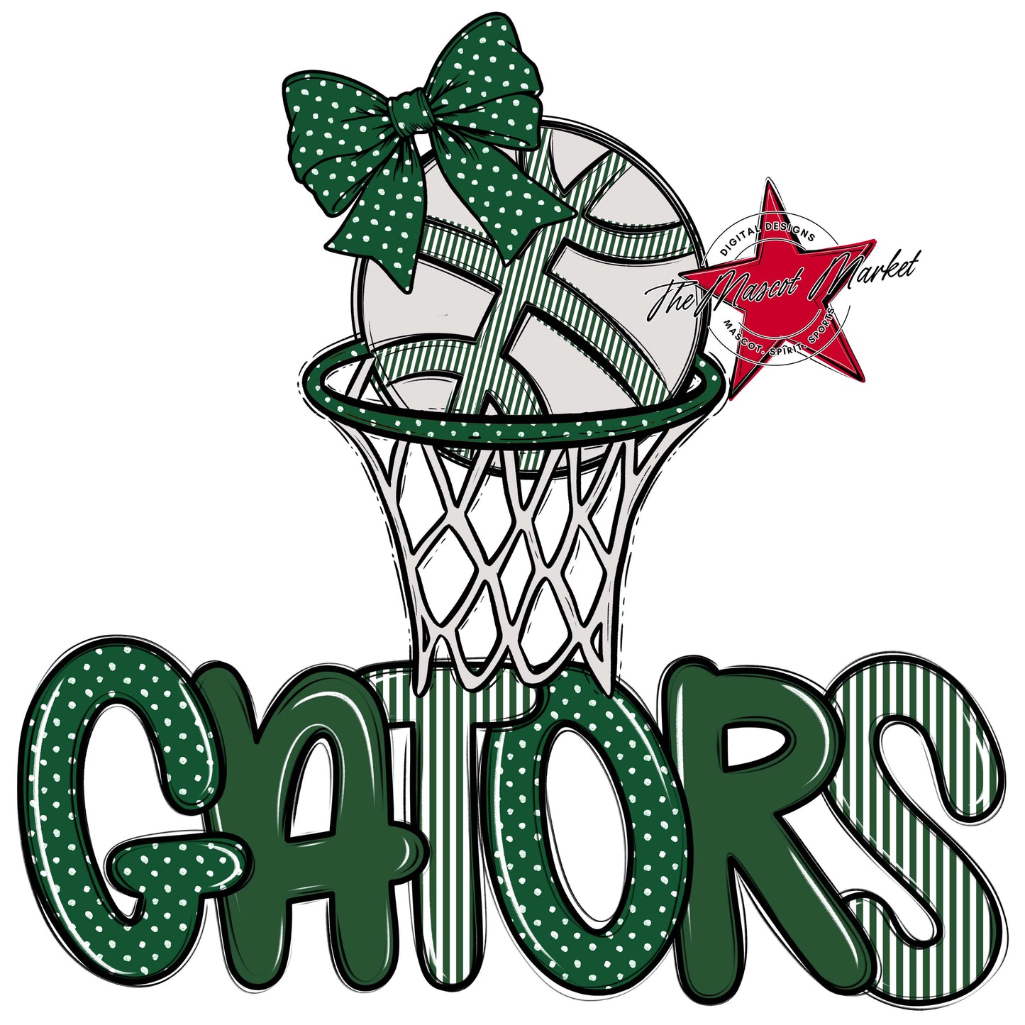 Gators Basketball Spirit Design-Green