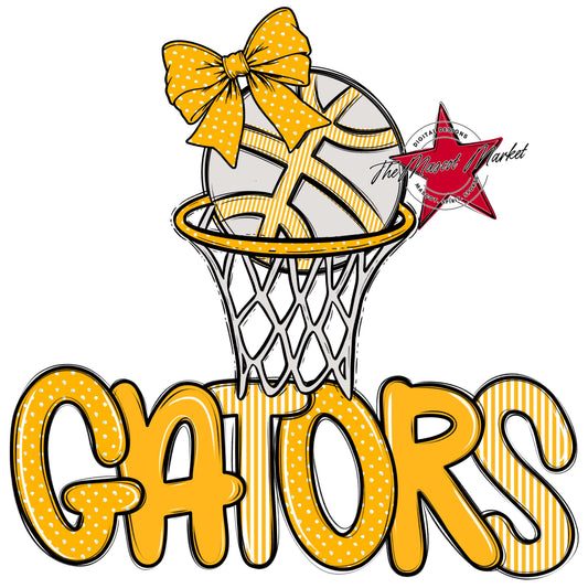 Gators Basketball Spirit Design-Yellow