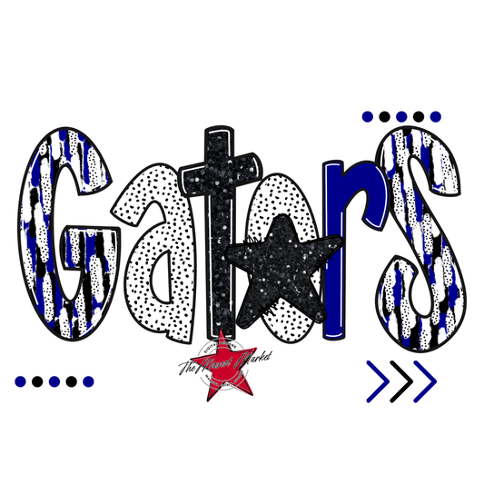 Gators Brushstroke Alpha w Arrows-Blue