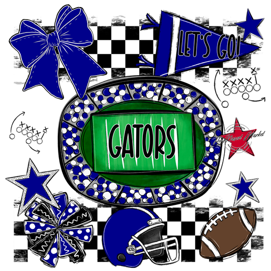 Gators Checkers Spirit Design-Blue